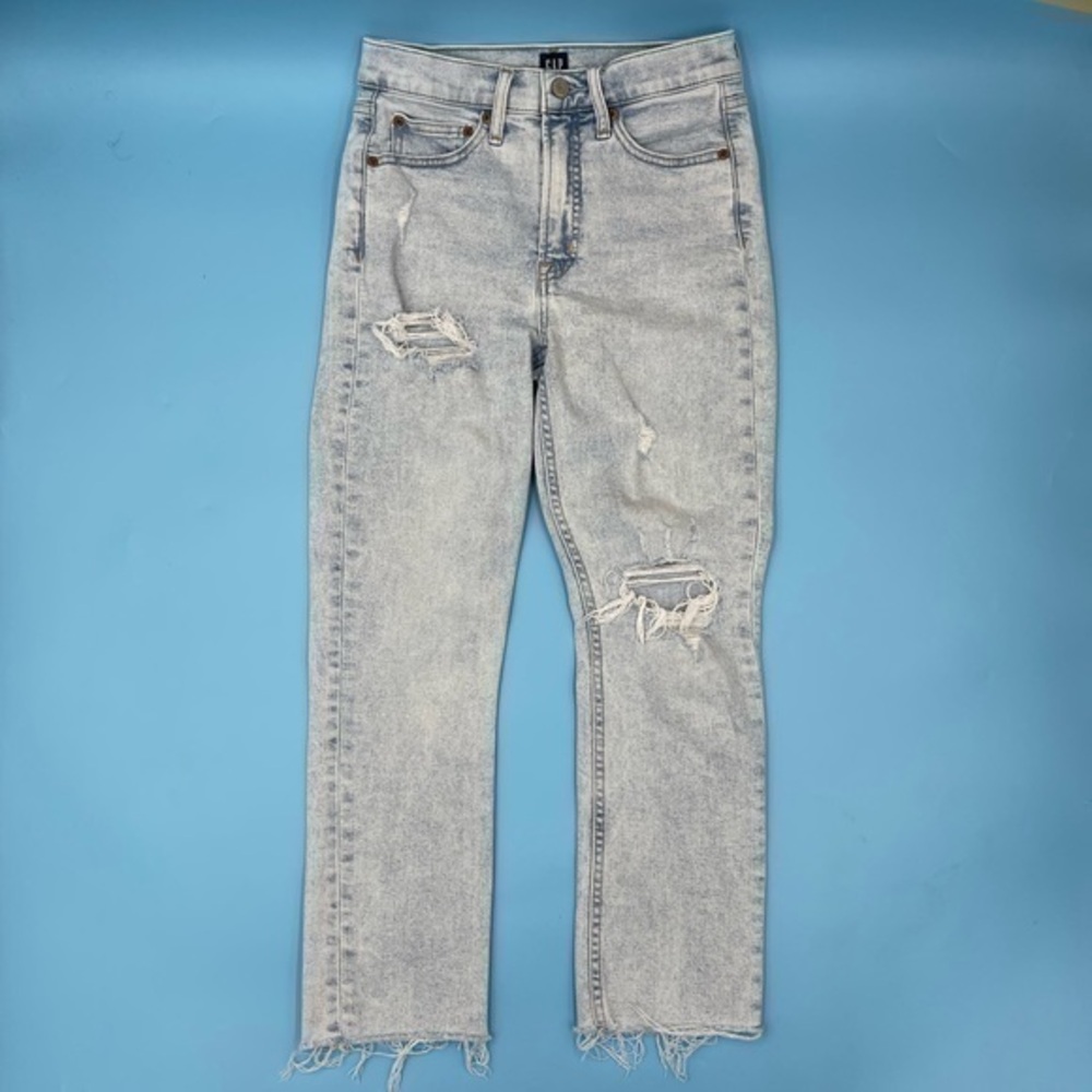 GAP “Cigarette” Distressed Denim Jeans